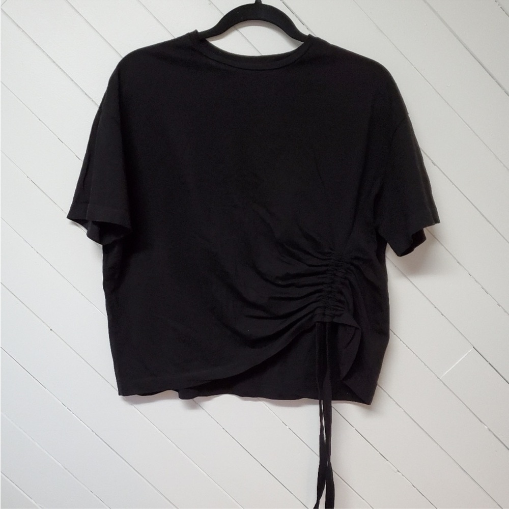 Oak + Fort Side Tie Tee – Black, XS
